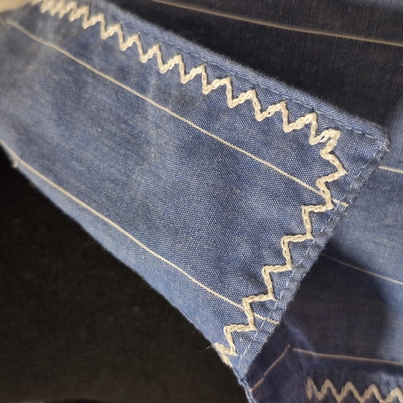 Liz Claiborne Blue Sleeveless Button-Up Top w Embroidery Detail Sz XL - Picture 7 of 12